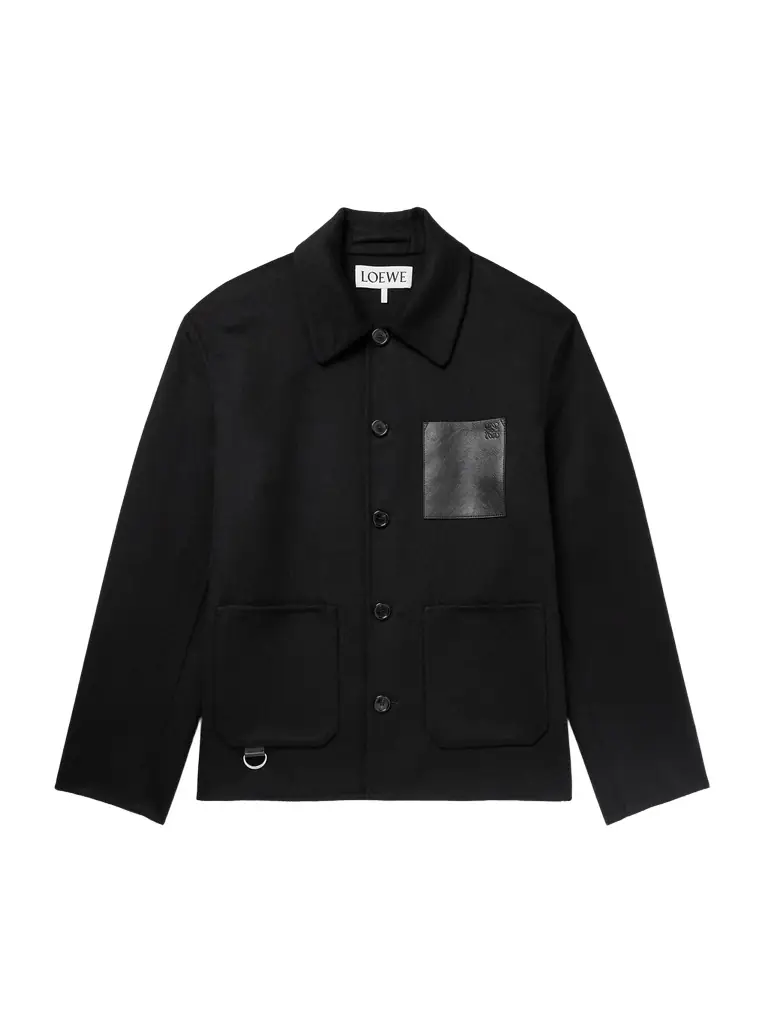 Loewe Leather-Trimmed Wool and Cashmere-Blend Overshirt - Men