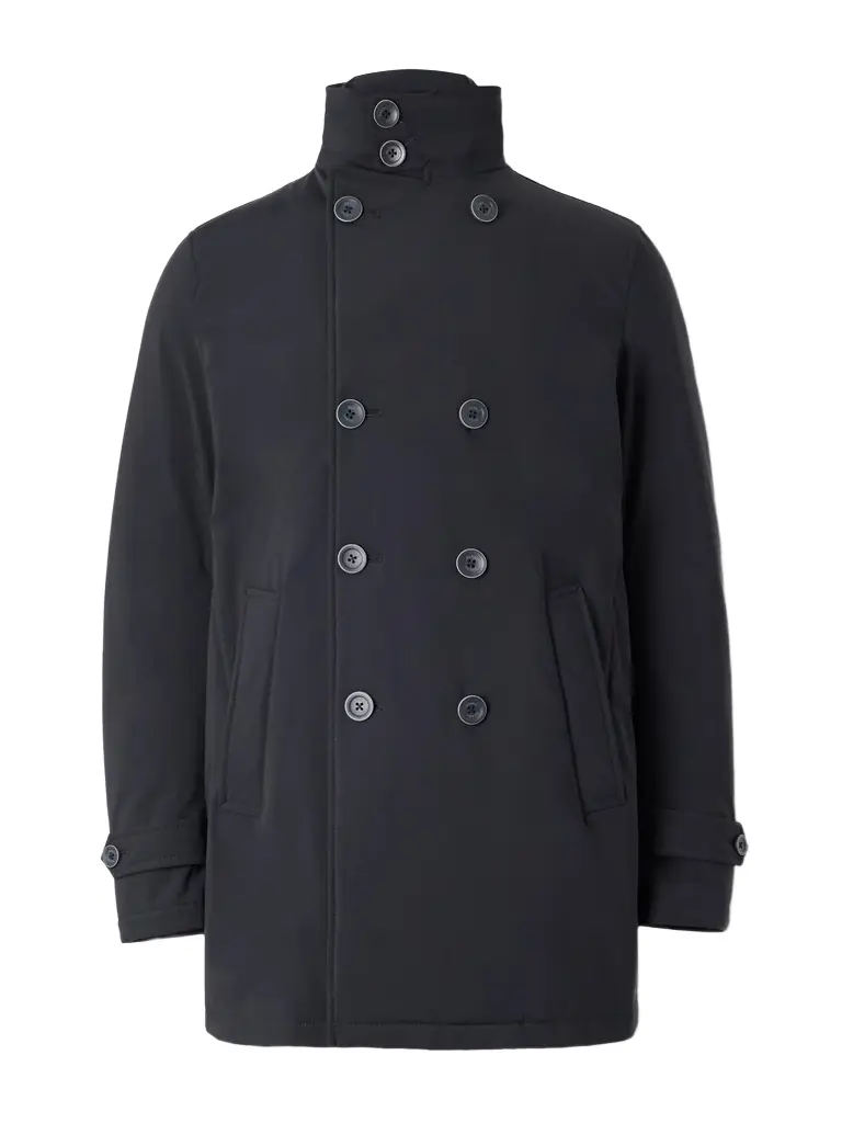 HERNO Double-Breasted Padded Stretch-Shell Down Peacoat - Men