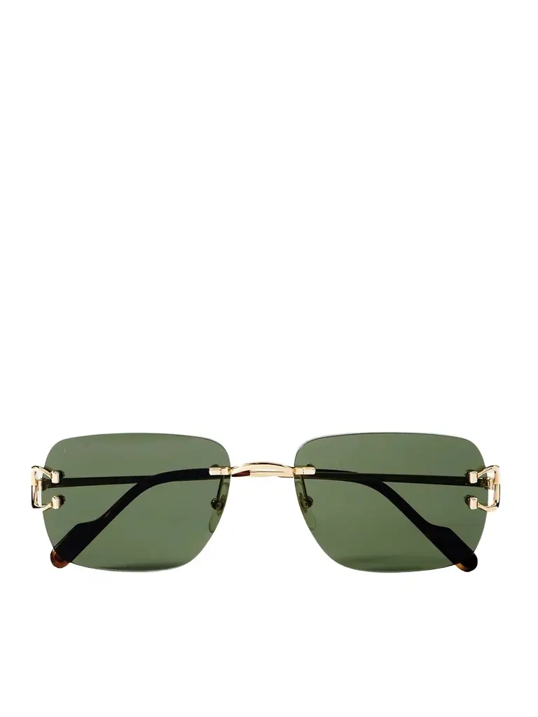 Cartier Eyewear Frameless Gold-Tone and Tortoiseshell Acetate Sunglasses - Men