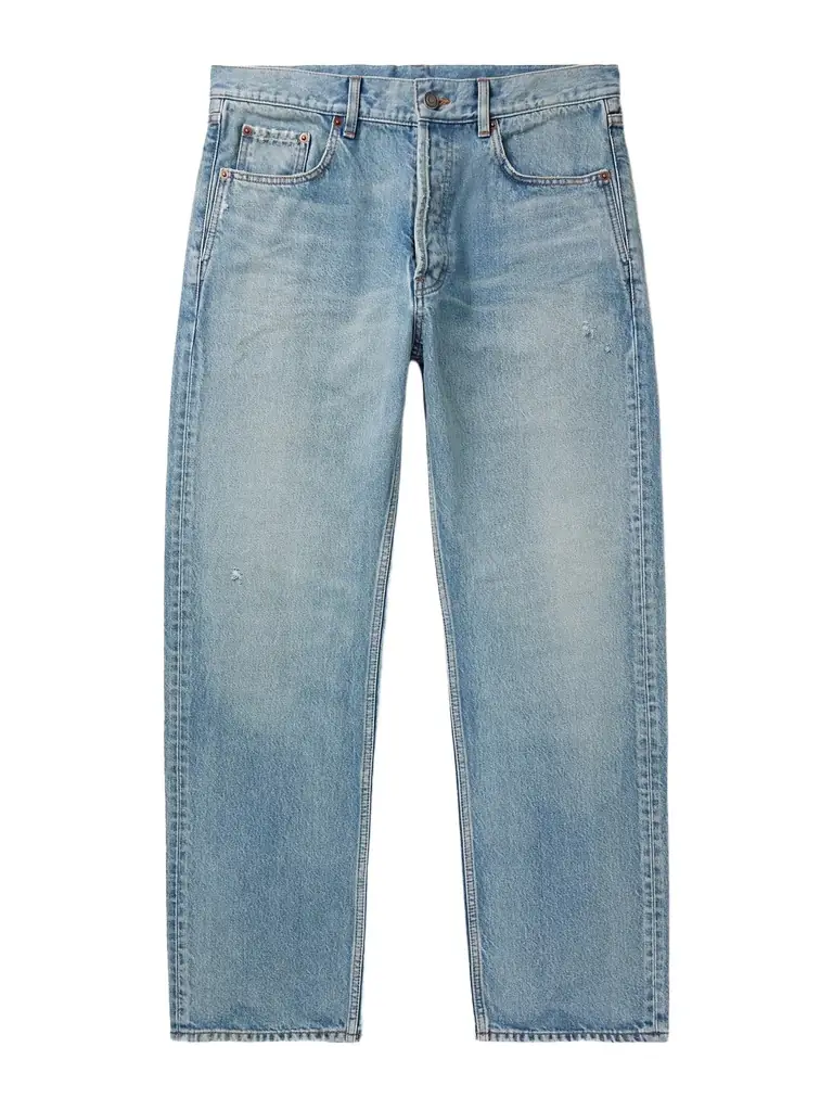 Saint Laurent Straight-Leg Distressed Jeans - Men