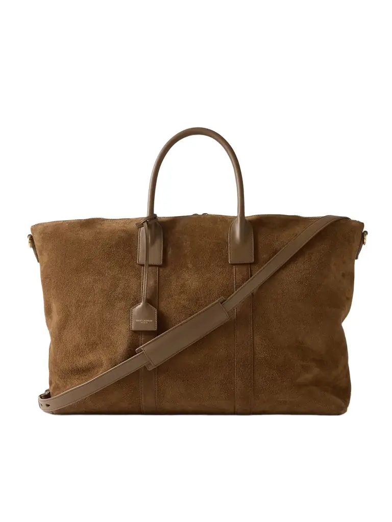 Saint Laurent Leather-Trimmed Suede Tote Bag - Men