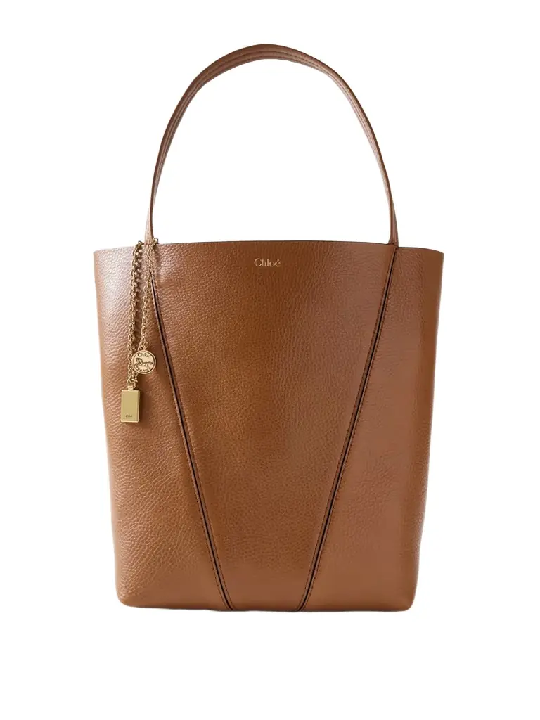 Chloé Spin Embellished Textured-leather Tote
