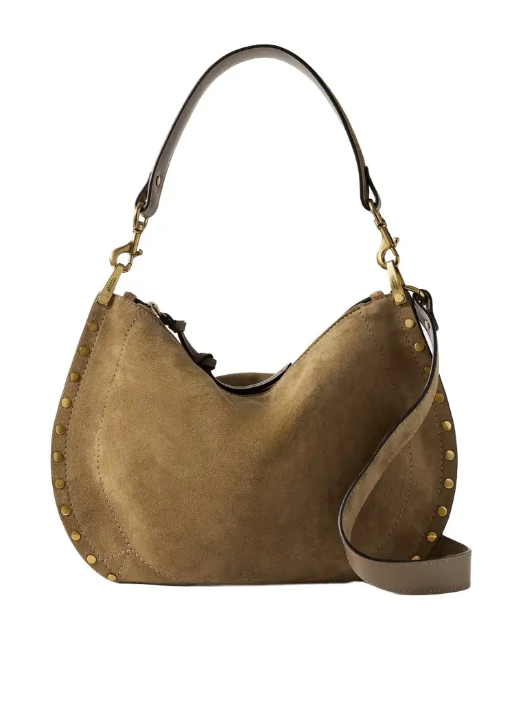 Isabel Marant Oskan Soft Zipped Suede Shoulder Bag