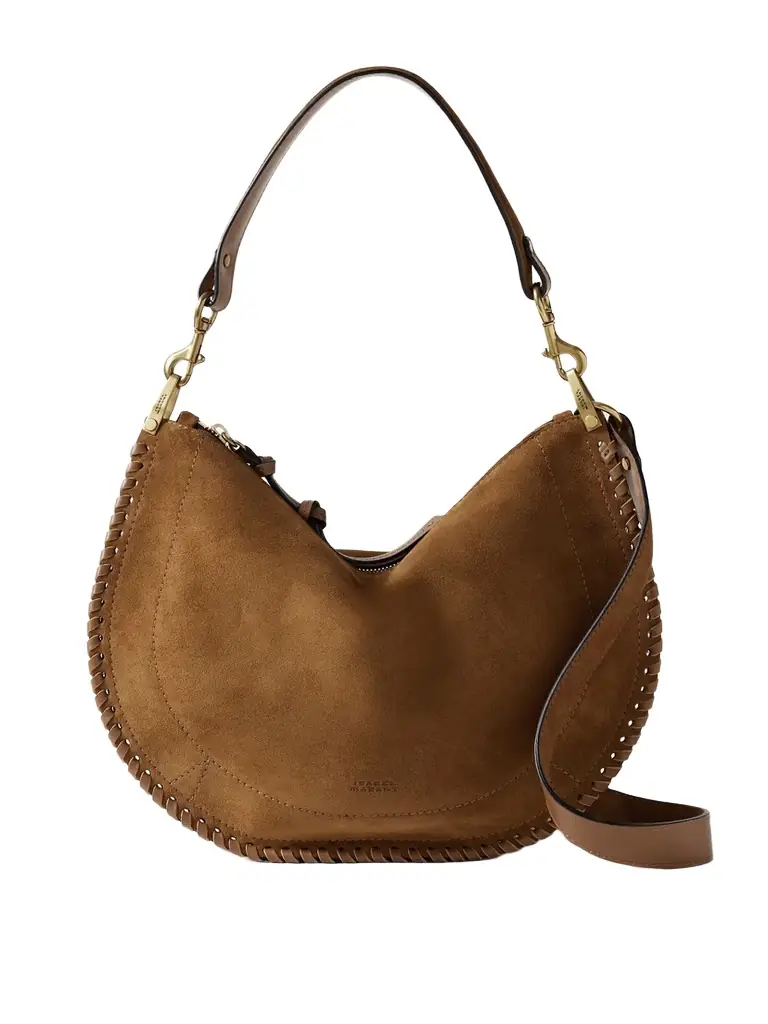 Isabel Marant Oskan Soft Zipped Leather-trimmed Suede Shoulder Bag