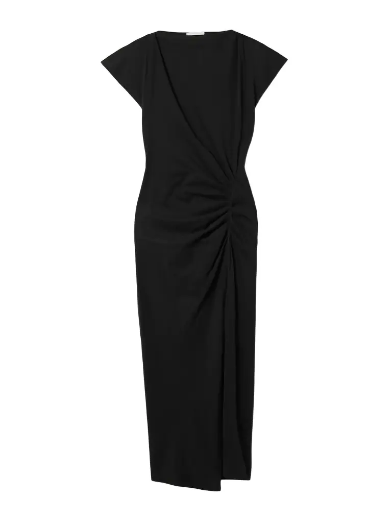 Isabel Marant Nadela Gathered Cotton-jersey Midi Dress