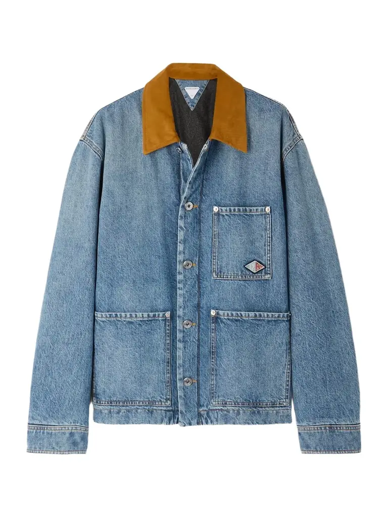 Bottega Veneta Appliquéd Suede-trimmed Denim Jacket