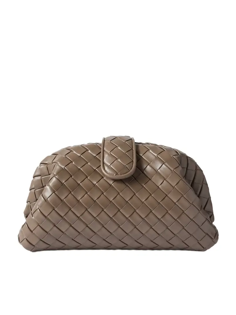 Bottega Veneta Lauren 1980 Small Intrecciato Leather Clutch