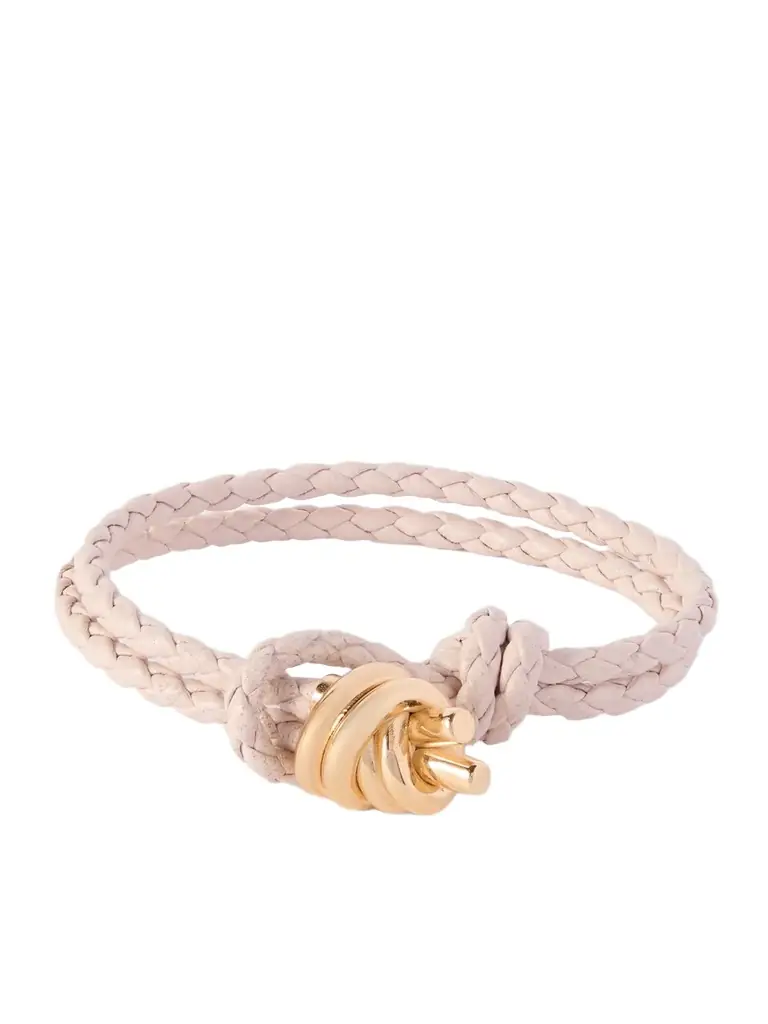 Bottega Veneta Intrecciato eather And Gold-tone Bracelet - Women's Jewelry And Watches