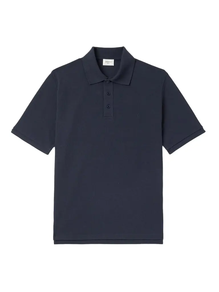 Saint Laurent Logo-Embroidered Cotton-Blend Piqué Polo Shirt - Men