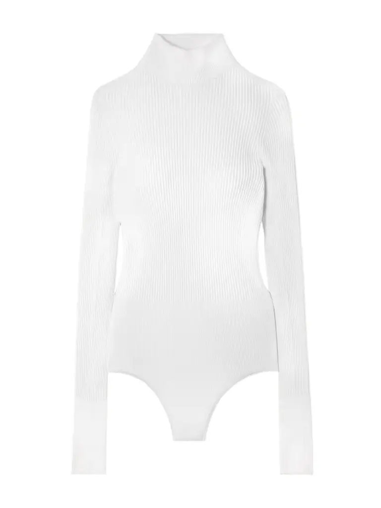 Alaïa Ribbed-knit Turtleneck Bodysuit