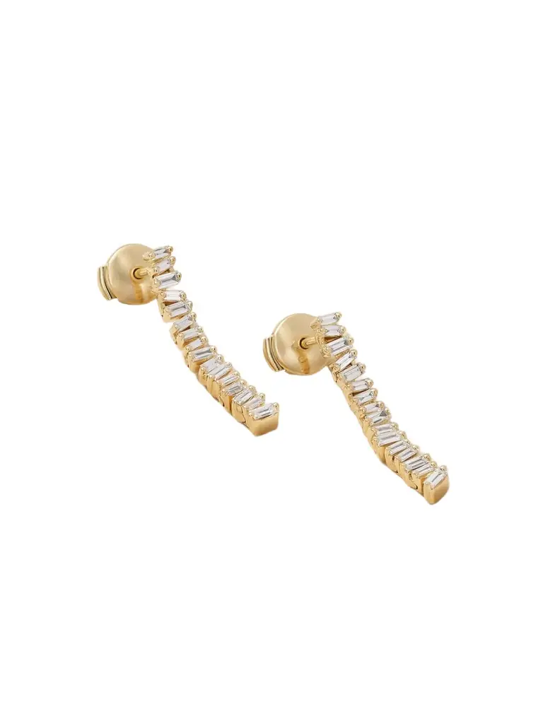 Suzanne Kalan 18-karat Gold Diamond Earrings