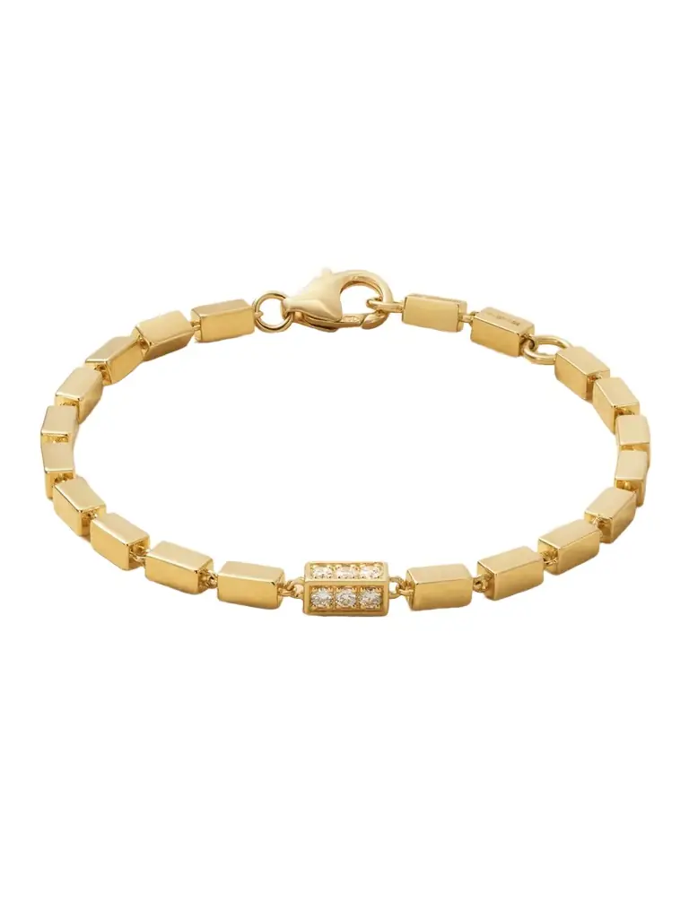 Suzanne Kalan Block Chain 18-karat Gold Diamond Bracelet