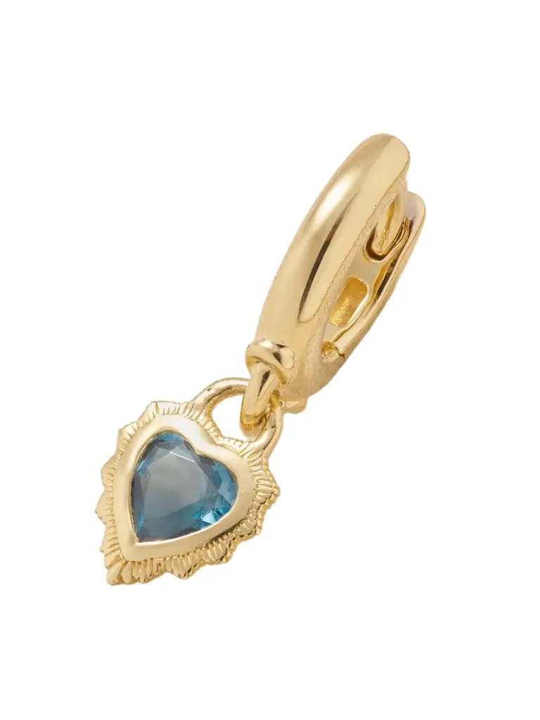 Foundrae True Love 18-karat Gold Topaz Single Hoop Earring