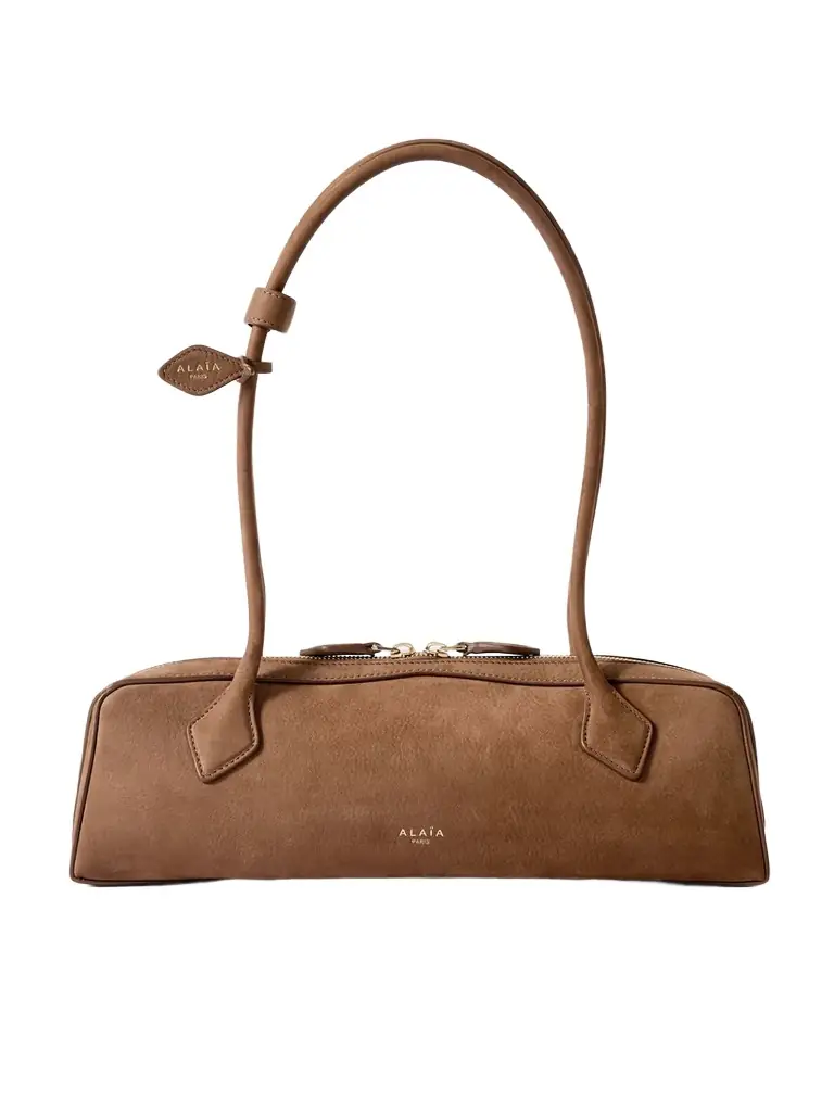 Alaïa Le Teckel Medium Nubuck Shoulder Bag