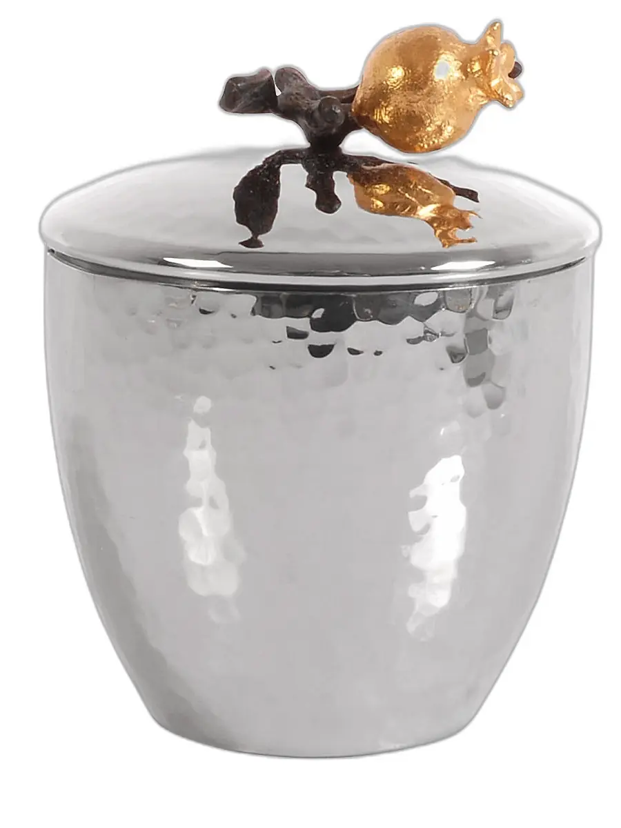 Michael Aram Pomegranate Stainless Steel Two-Piece Sugar Pot and Spoon Set - Silver