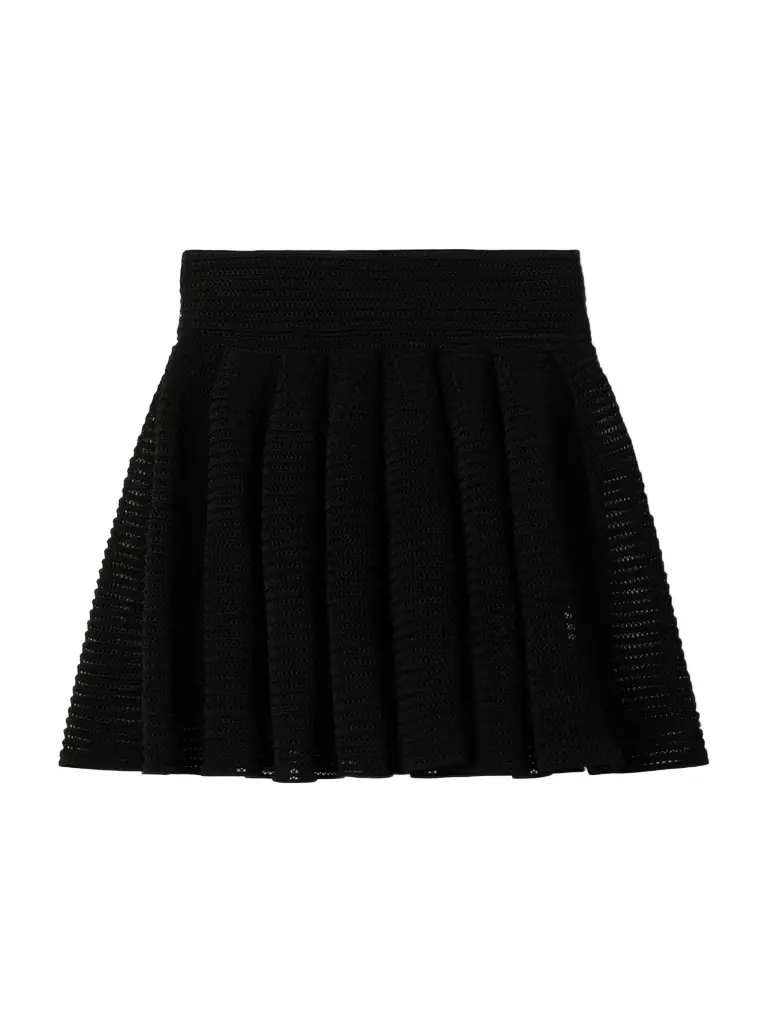 Alaïa Pleated Open-knit Mini Skirt