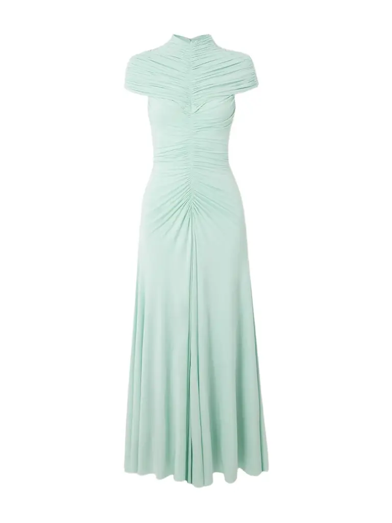 Alaïa Ruched Jersey Midi Dress