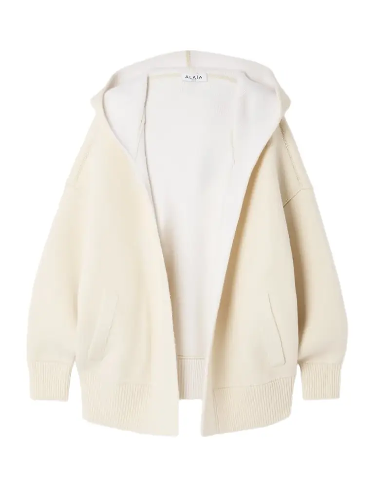 Alaïa Oversized Hooded Wool-blend Cardigan
