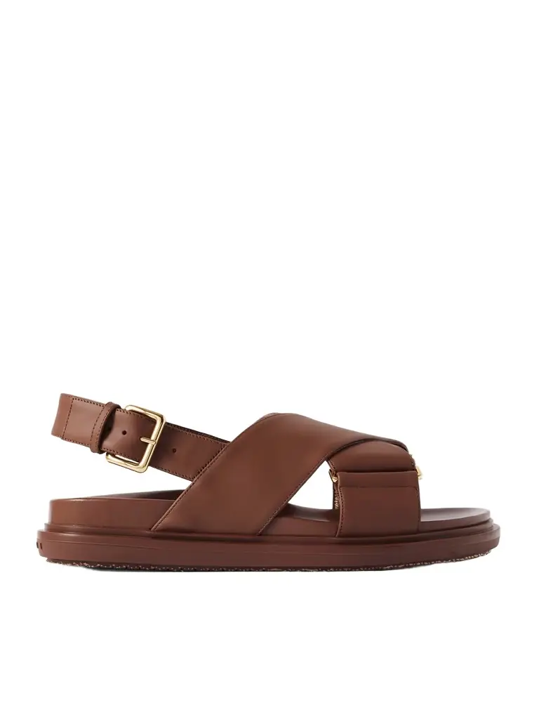 Marni Fussbett Leather Slingback Sandals