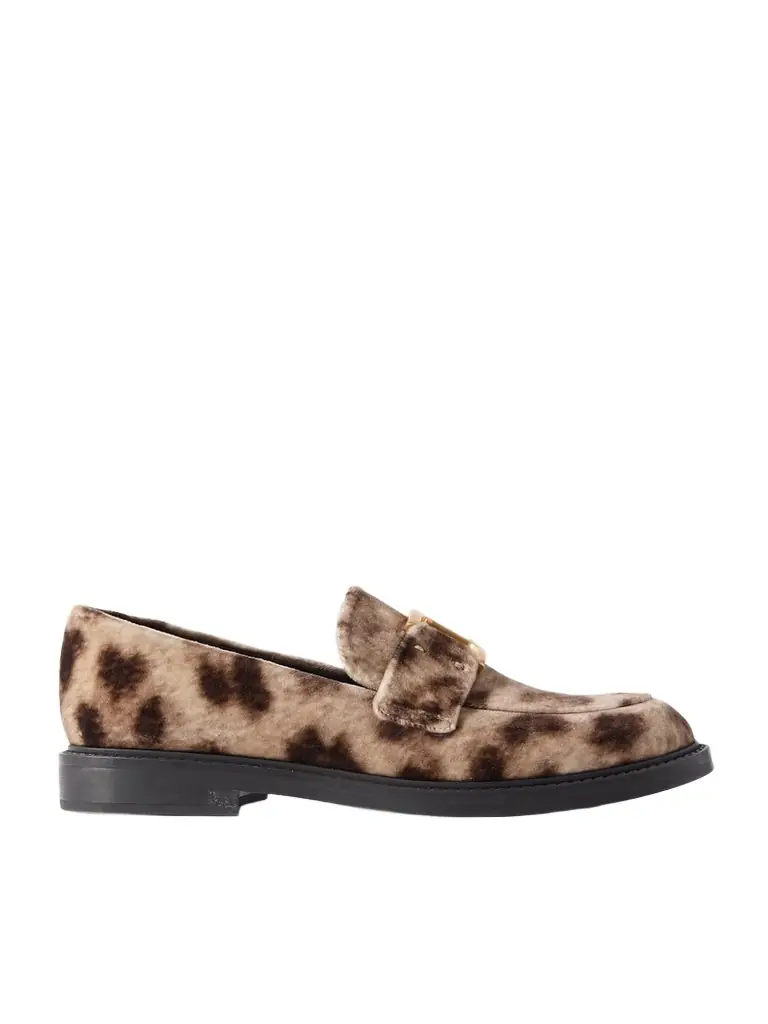 Chloé Marcie Leopard-print Velvet Loafers - Women's Shoes