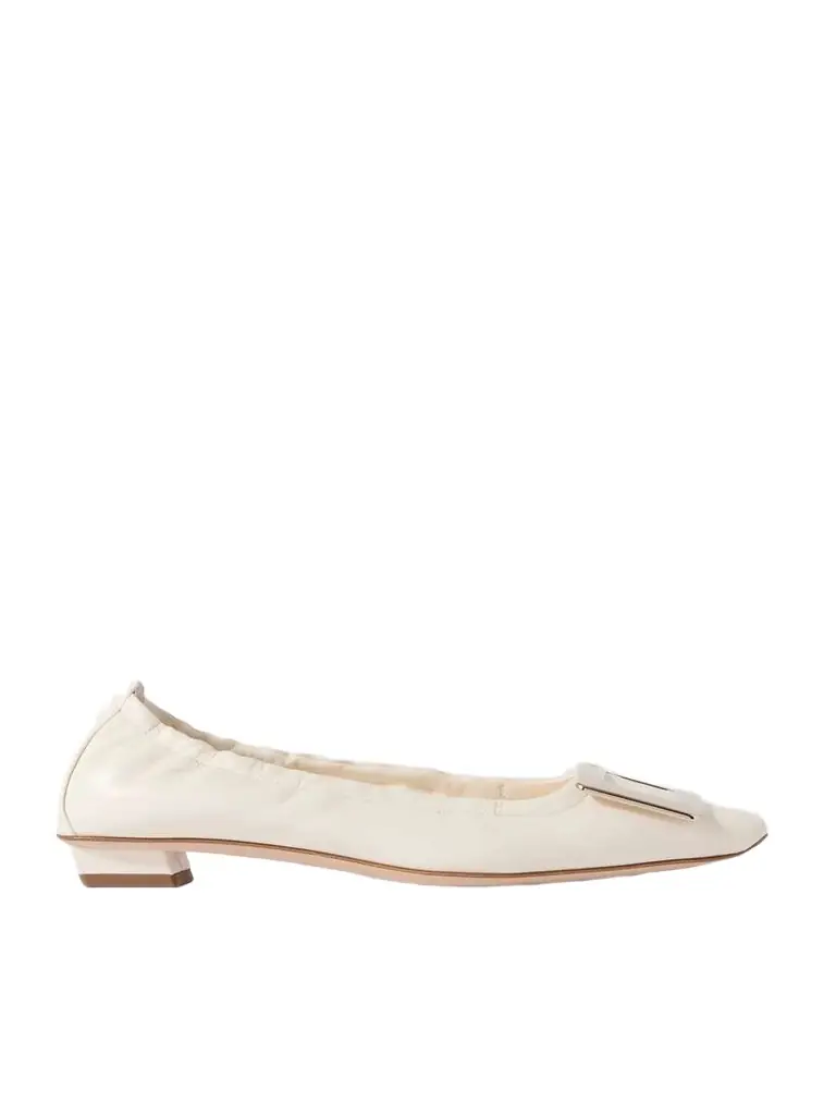 Roger Vivier Belle Vivier Embellished Patent-leather Ballet Flats - Women's Shoes
