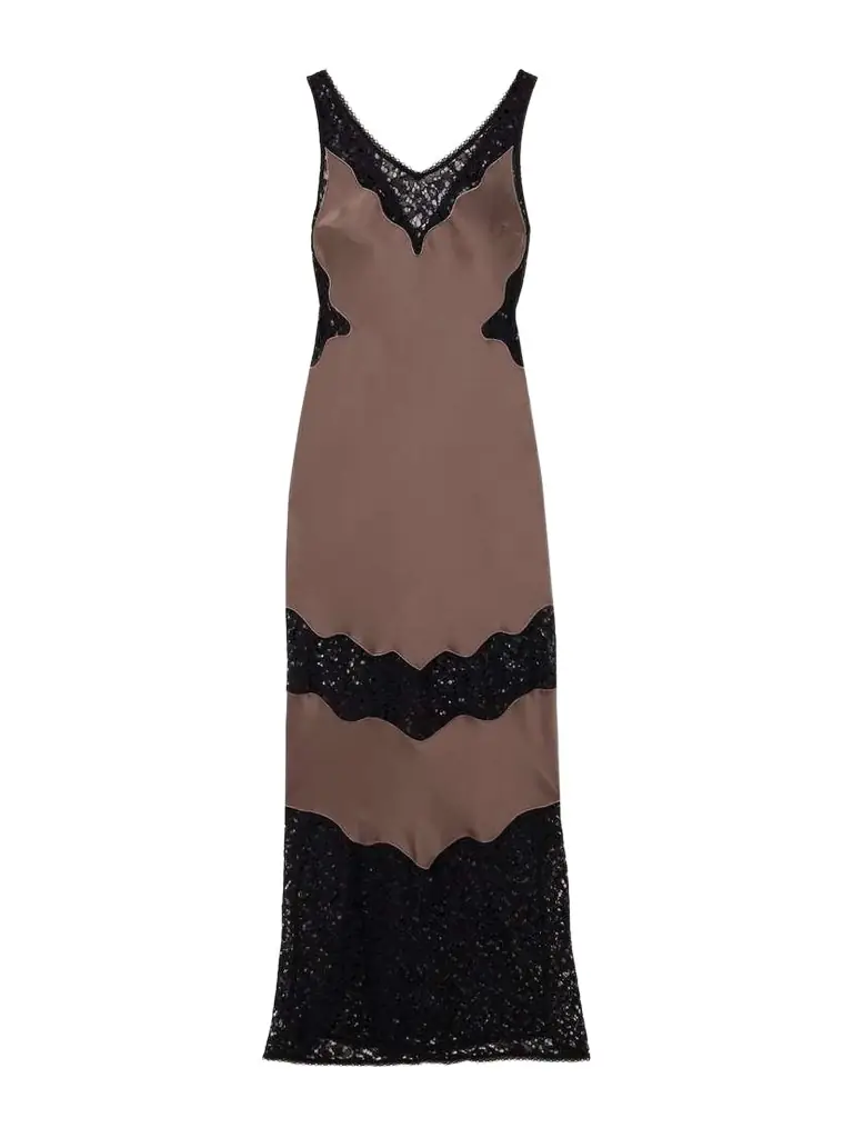 Simkhai Lace-paneled Satin-crepe Maxi Dress - Women's Clothing