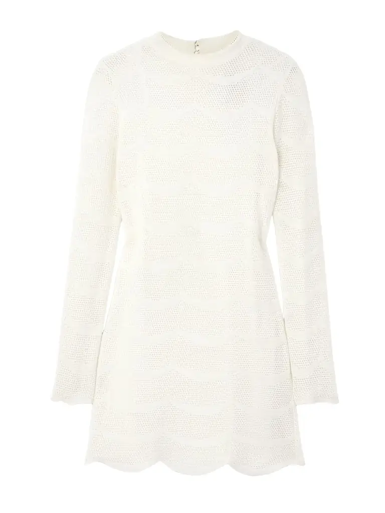 Tom Ford Pointelle-knit Cotton And Silk-blend Mini Dress - Women's Clothing