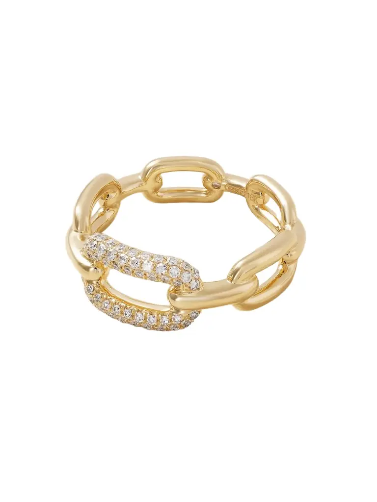 SHAY Mini Cable Link 18-karat Gold Diamond Ring