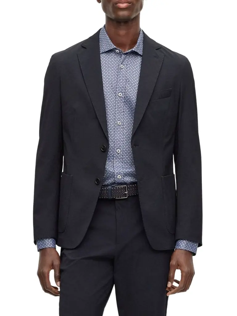 BOSS Men's Regular-Fit Shirt In Printed Fabric - Light Blue - Women's Accessories