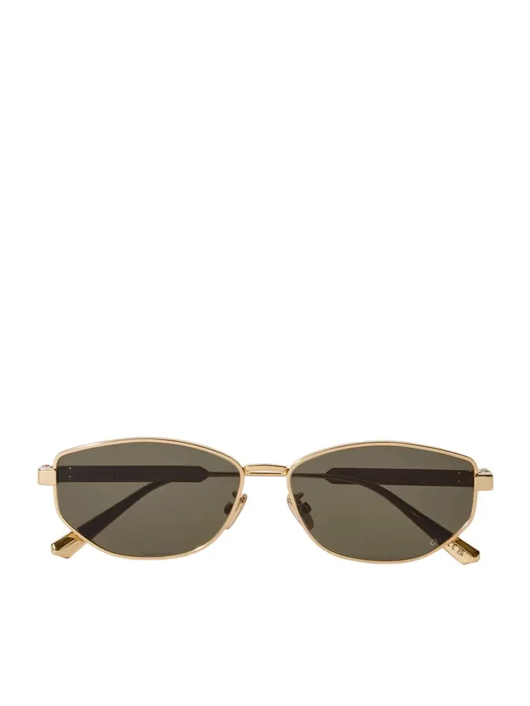 DIOR Eyewear Diorcannage B1u Oval-frame Gold-tone Sunglasses
