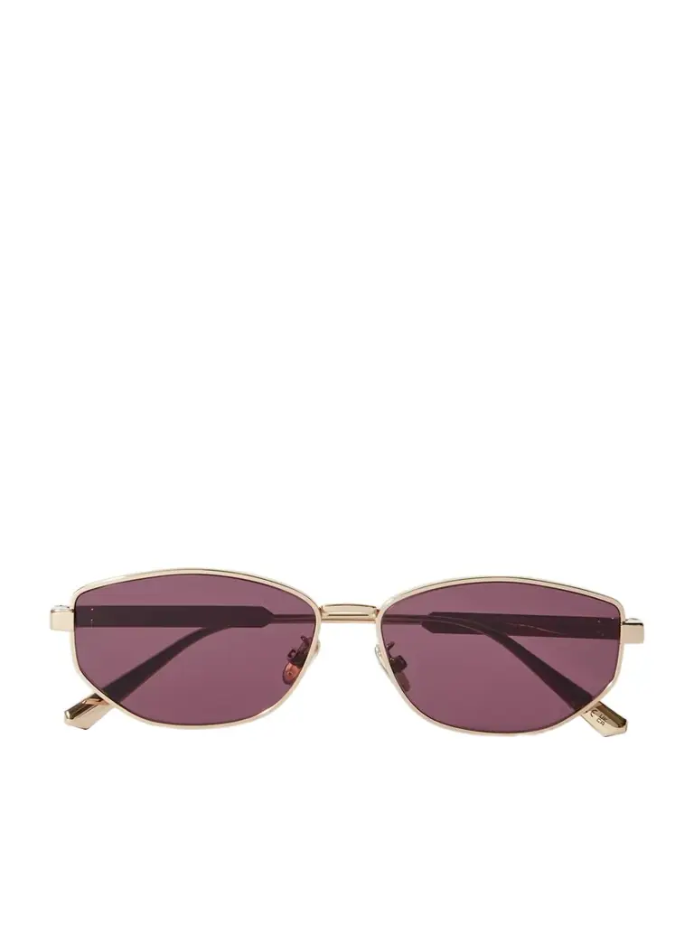 DIOR Eyewear Diorcannage B1u Oval-frame Rose Gold-tone Sunglasses