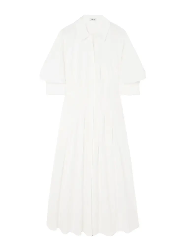Simkhai Jazz Pleated Cotton-blend Poplin Midi Shirt Dress