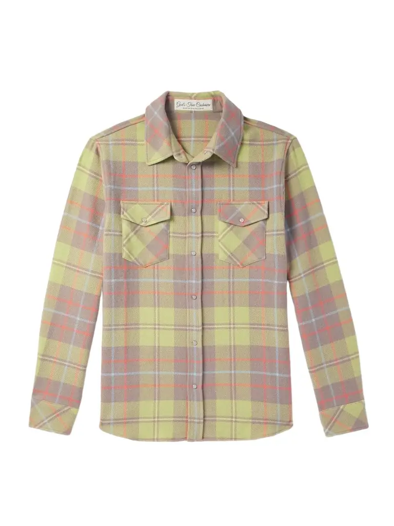 God's True Cashmere Earth Checked Cashmere Shirt - Men