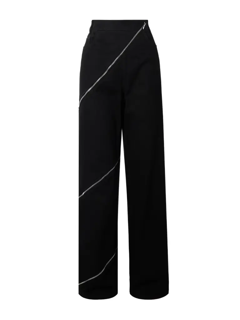Alaïa Zip-embellished Wide-leg Jeans