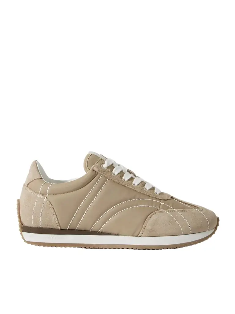 TOTEME The Sport Suede And Twill Sneakers