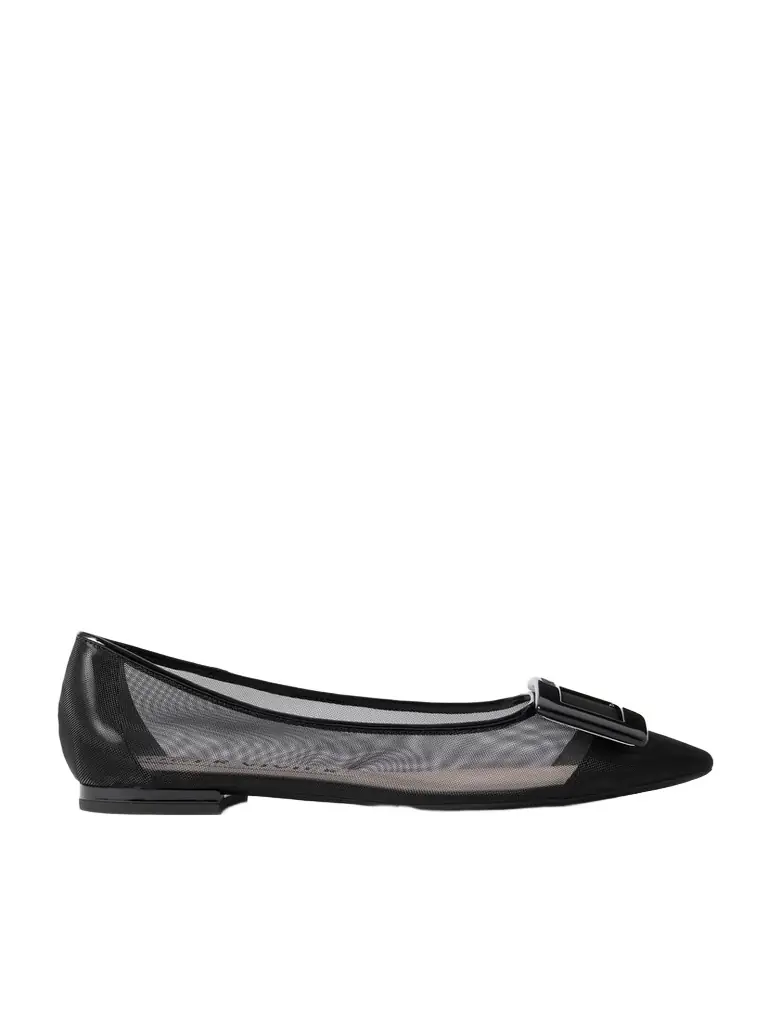 Roger Vivier Gommettine Buckled Mesh Ballet Flats