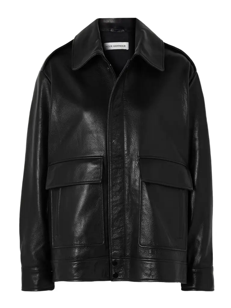 Nour Hammour Drey Leather Biker Jacket