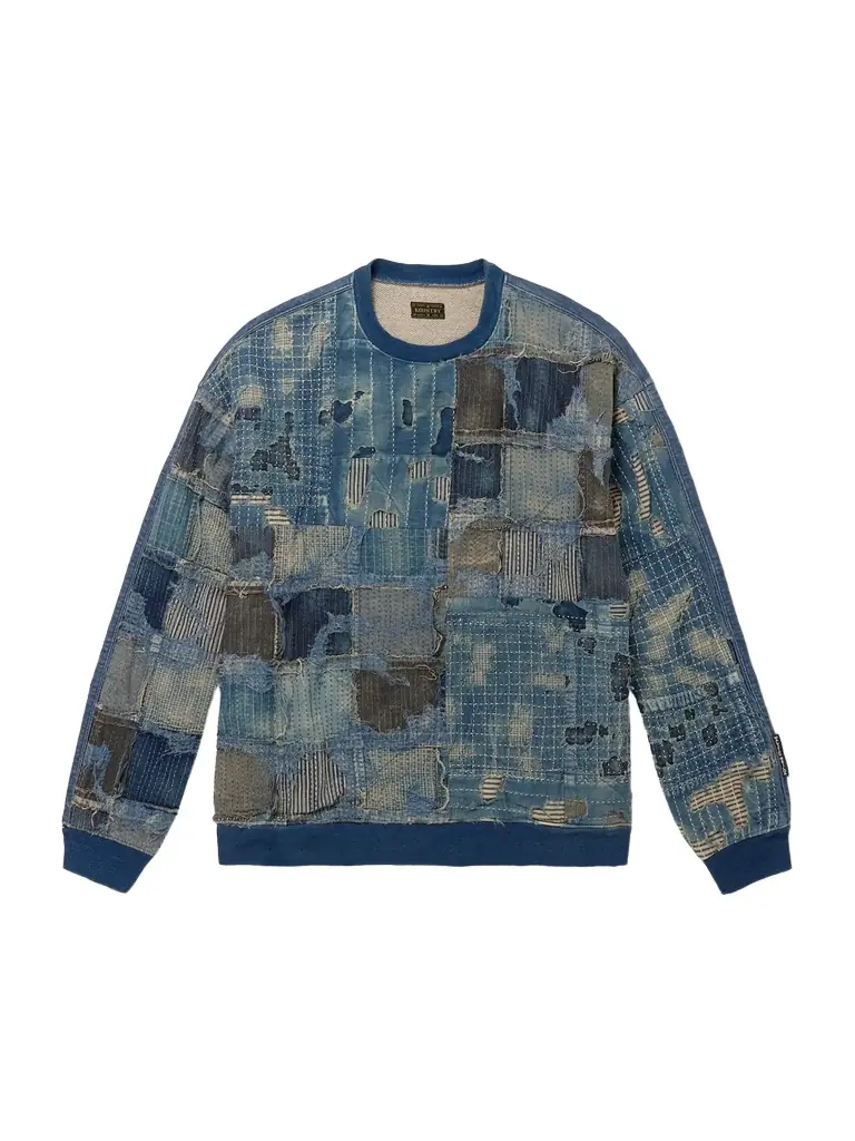 KAPITAL Boro Distressed Patchwork Cotton and Linen-Blend Sweatshirt - Men