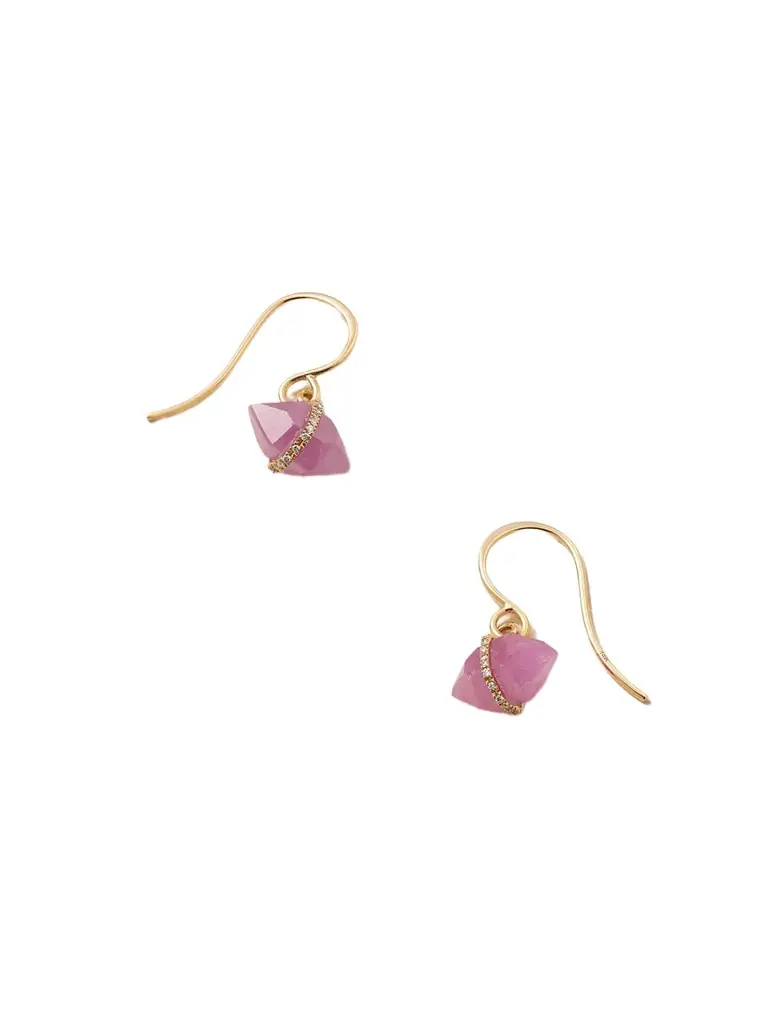 Melissa Joy Manning 14-karat Recycled Gold, Ruby And Herkimer Diamond Earrings