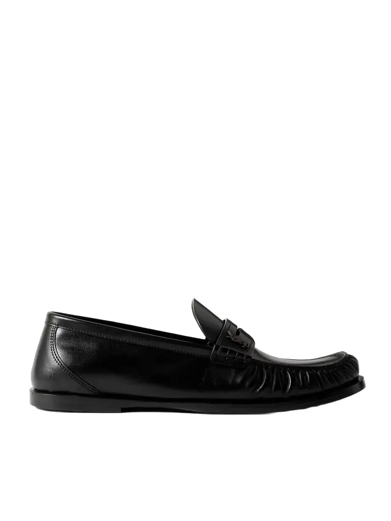 Saint Laurent Laurent Glossed-leather Loafers