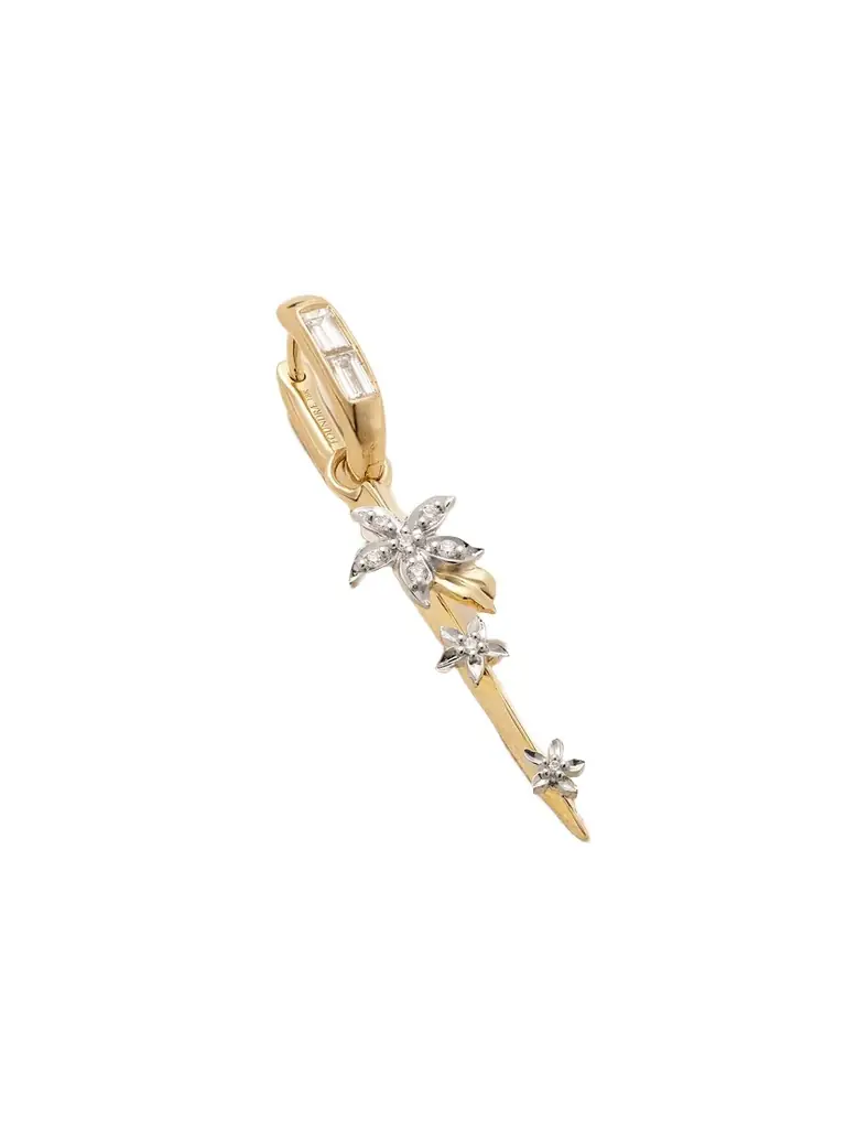 Foundrae Blossoms Resilience 18-karat Yellow And White Gold Diamond Single Hoop Earring
