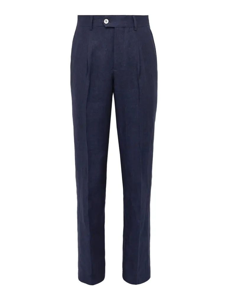 Brunello Cucinelli Slim-Fit Pleated Linen Suit Trousers - Men