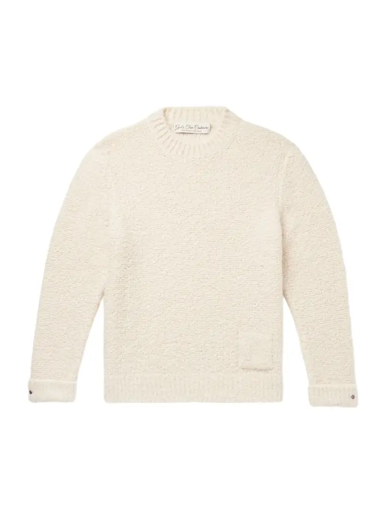 God's True Cashmere Cloud Embellished Cashmere-Blend Bouclé Sweater - Men