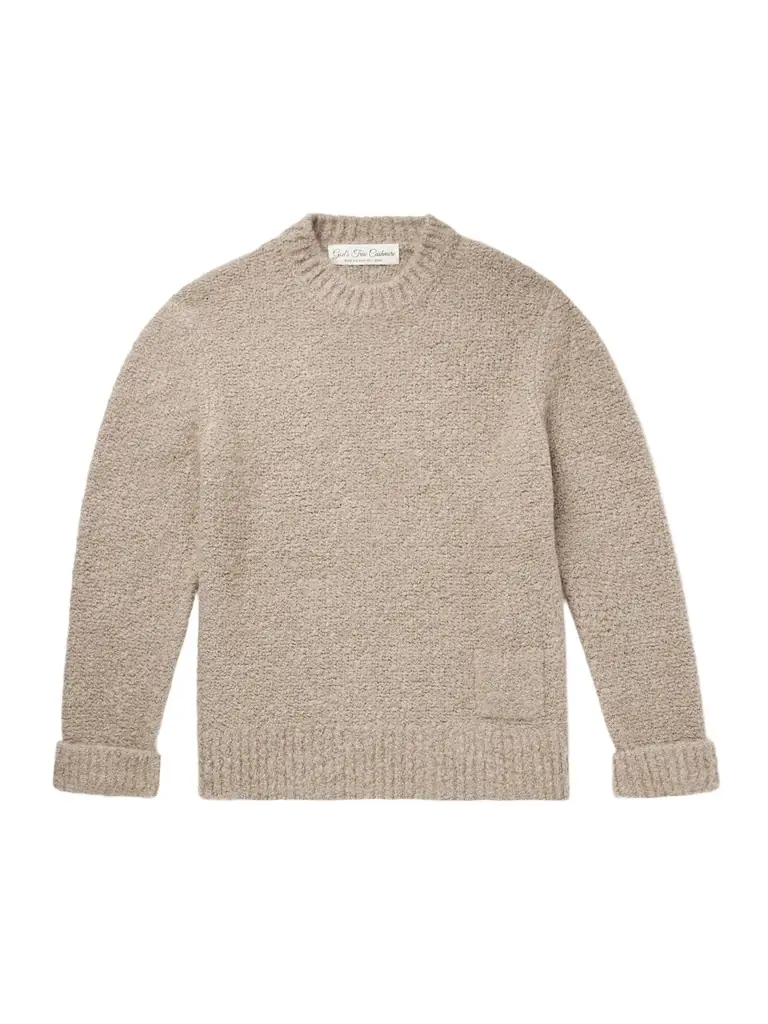 God's True Cashmere Cloud Embellished Cashmere-Blend Bouclé Sweater - Men