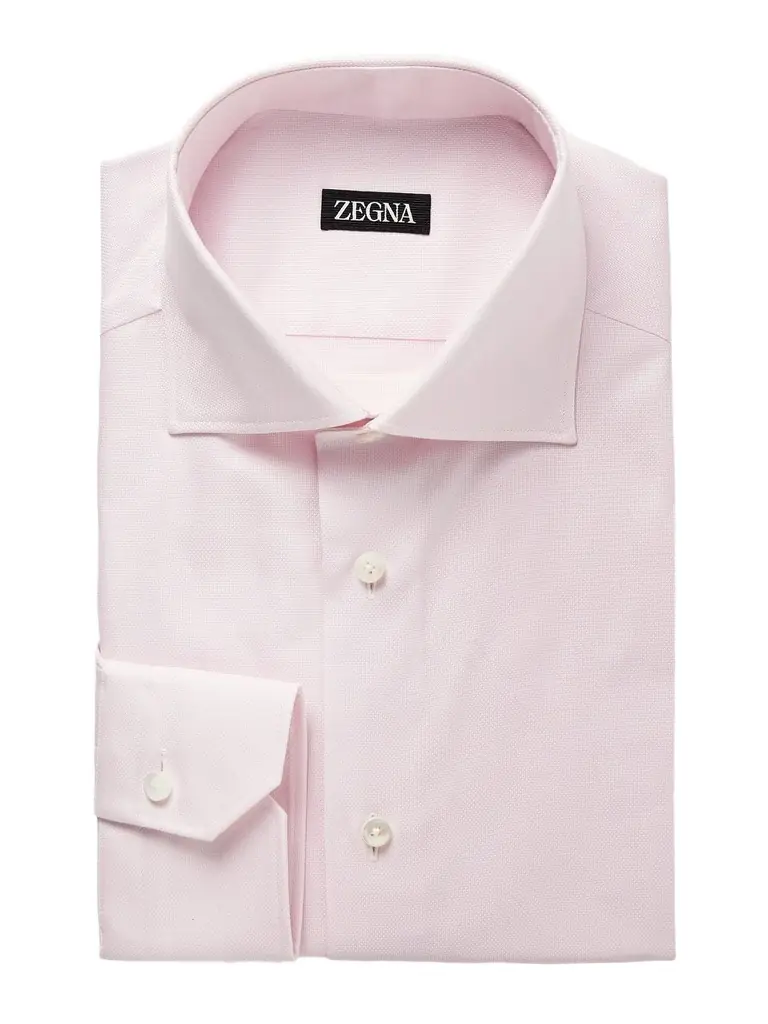 Zegna Cutaway-Collar Cotton-Piqué Shirt - Men