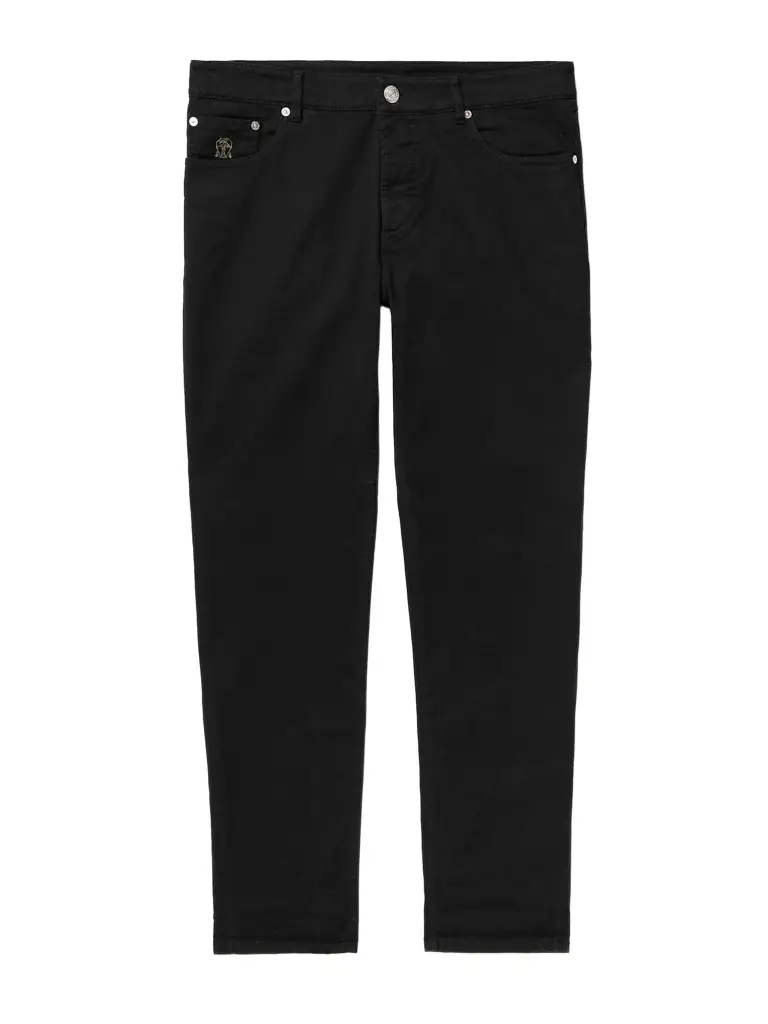 Brunello Cucinelli Slim-Fit Straight-Leg Logo-Embroidered Jeans - Men