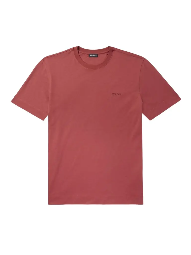 Zegna Slim-Fit Logo-Embroidered Cotton-Jersey T-shirt - Men