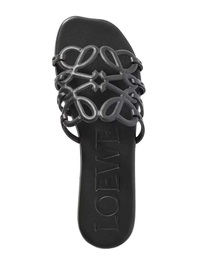 Loewe Petal Anagram Leather Slides