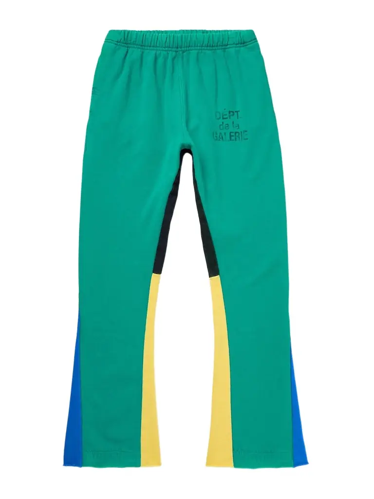 Gallery Dept. Flared Denim-Panelled Logo-Print Cotton-Jersey Sweatpants - Men