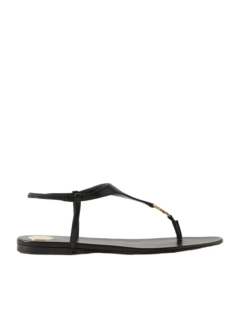 Saint Laurent Cassandra Logo-embellished Leather Sandals